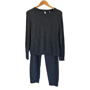 Cashmere Vince Tracksuit Suit Set, Gunmetal Grey, Small